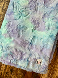 Adult Purple and Teal Butterfly Minky on Minky Blanket