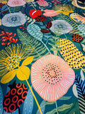 Adult Teal Floral Minky Fur Blanket
