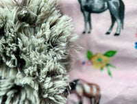 Toddler Horses Minky Fur Blanket