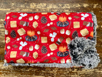 Adult Red Smores Minky Fur Blanket