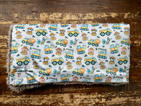 Toddler Construction Animals Minky Fur Blanket