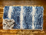 Adult Blue, Grey, and White Minky on Fur Blanket