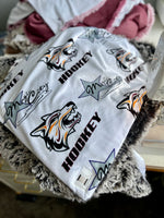 Travel Minot Wolves and Magic City Minky Fur Blanket