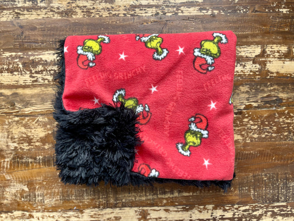 Fleece Grinch Fur Car Seat Blanket