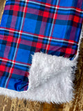 Adult Plaid Minky Fur Blanket