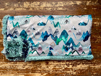 Toddler Teal Mountains Minky Fur Blanket