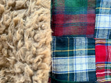 Adult Flannel Cabin Patch Plaid Fur Blanket