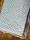 Adult Blue Checkered Minky Fur Blanket