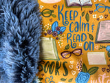 Adult Keep Calm Read On Minky Fur Blanket