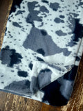 Adult Black and Silver Cowhide Minky on Minky Blanket