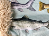 Adult Fish Minky Fur Blanket