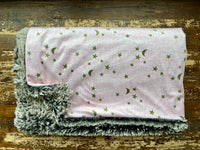 Toddler Pink night sky Minky Fur Blanket