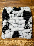 Mini Baby Black and White Cowhide Enzo Minky Fur Blanket