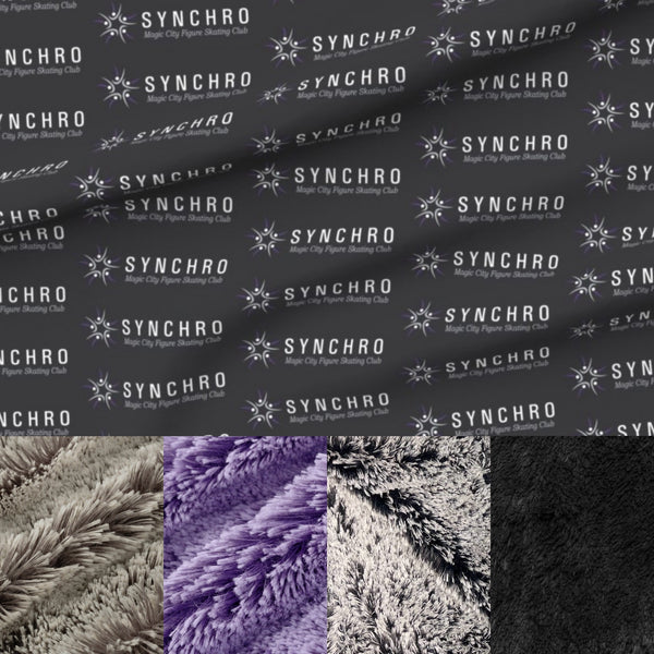 Travel Magic City figure Skating Club Synchro team Minky Fur Blanket