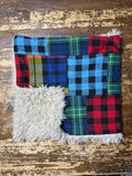 Plaid Flannel Fur Car seat Blanket