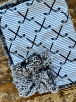 Hockey Minky Fur Car seat Blanket