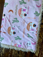 Adult Pink Camper Minky Fur Blanket