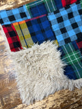 Plaid Flannel Fur Car seat Blanket