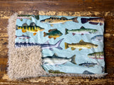 Adult Fishing Minky Fur Blanket