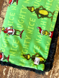 Adult Grinch Fleece Fur Blanket