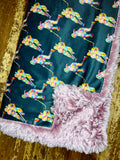 Baby Girls Hockey Minky Fur Blanket