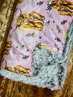 Toddler Highland Cow Minky Fur Blanket
