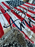 Adult God Bless America Minky Fur Blanket