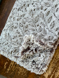 Adult Taupe Minky on Fur Blanket