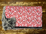 Adult Red Hearts Minky Fur Blanket
