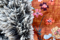 Adult Orange Floral Minky Fur Blanket