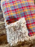 Adult Flannel Harvest Plaid Fur Blanket