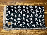 Adult Black Hockey Minky Fur Blanket