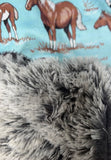 Mini Baby Horses Minky Fur Blanket