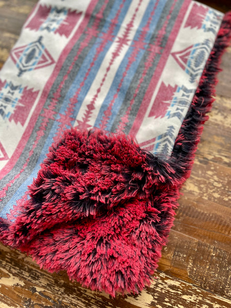 Mini Aztec Minky Fur Blanket