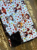 Mini Baby Halloween Highland Cow Minky Fur Blanket