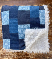 Adult Jean Patchwork Fur Blanket