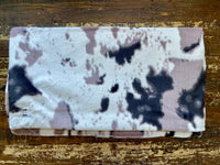 Adult Plum Cowhide Minky on Minky Blanket