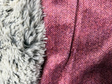 Adult Mauve Herringbone Minky Fur Blanket