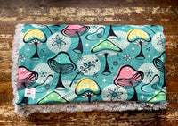 Adult Retro Mushrooms Minky Fur Blanket