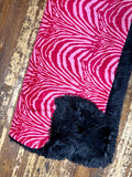 Toddler Pink Zebra Minky Fur Blanket