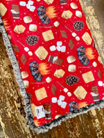 Adult Red Smores Minky Fur Blanket