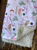 Adult Pink Camper Minky Fur Blanket