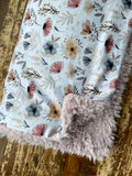 Toddler Floral Minky Fur Blanket