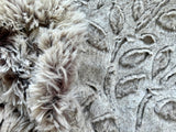 Adult Taupe Minky on Fur Blanket