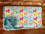 Adult Balloon Pup Party Minky Fur Blanket