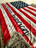 Adult God Bless America Minky Fur Blanket