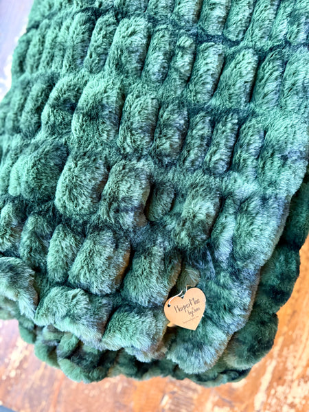 Adult Enzo Hunter Green Minky on Minky Blanket