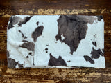 Adult Brown and Cream Cowhide Minky on Minky Blanket