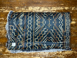 Adult Black and Gold Mudcloth Minky Fur Blanket
