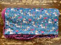 Adult Unicorn Minky Fur Blanket
